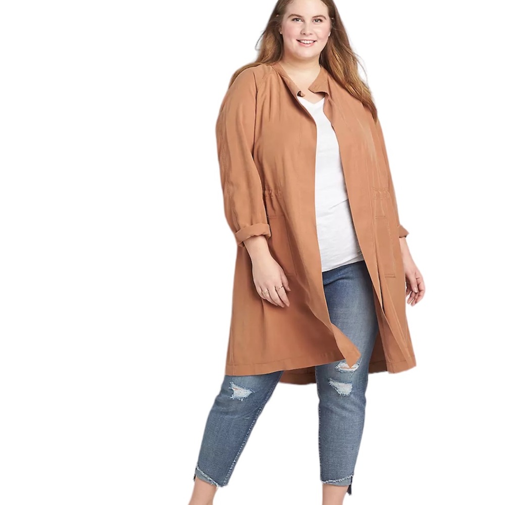 Lane Bryant Twill Utility Duster Jacket Caramel Latte 18/20